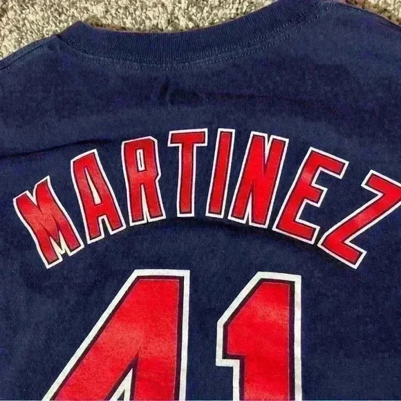 CLEVELAND INDIANS baseball Victor Martinez #41 youth Large T shirt  Jersey 2008 - Picture 9 of 10